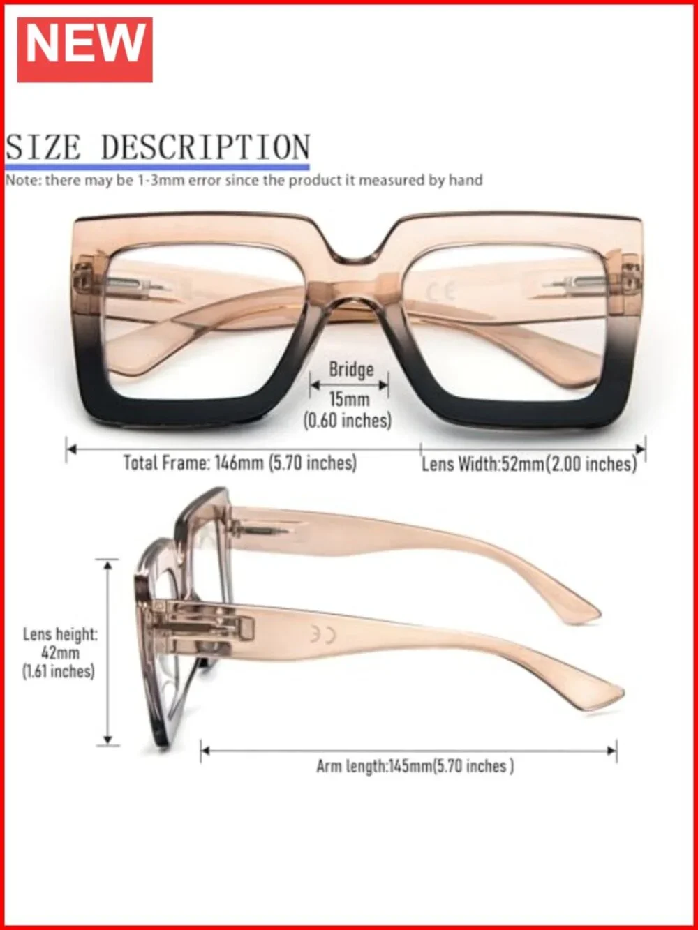 Oversized Reading Glasses 3 Pack Blue Light Blocking Large Frame